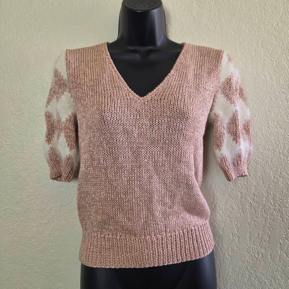 Vintage Nannell Hand Knit Angora Wool Blend Sweater